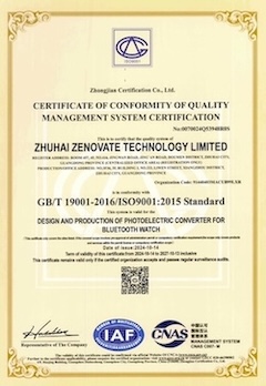 Zenovate ISO 9001 Certification